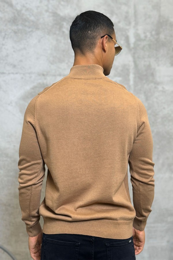 Мужская кофта Loro Piana zip neck - Brown