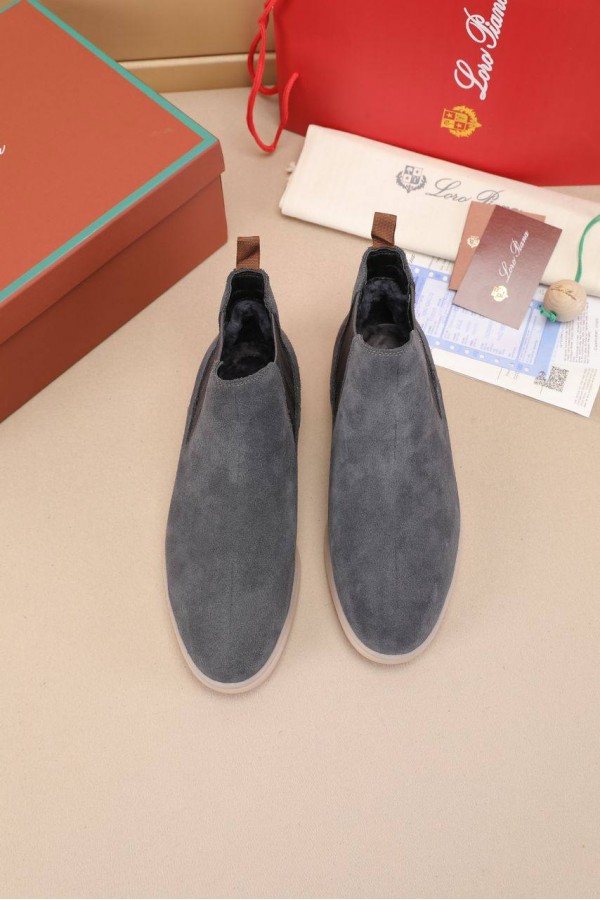 Замшевые ботинки с мехом Loro Piana