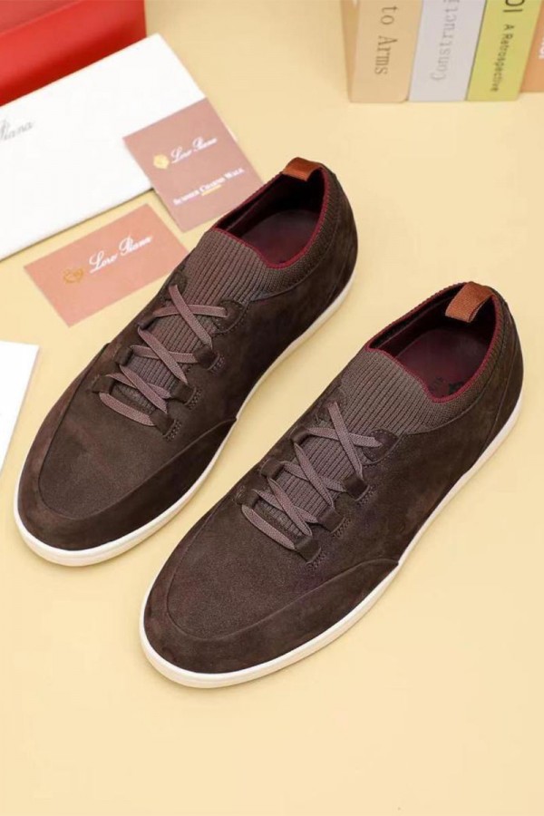 Замшевые кроссовки Loro Piana Soho Walk - Brown
