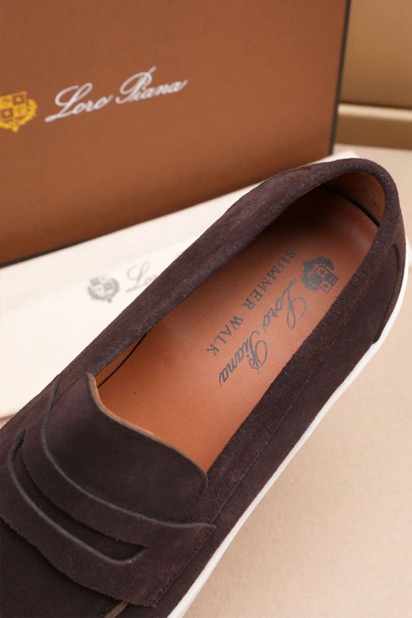 Замшевые лоферы Loro Piana Summer Walk - Brown
