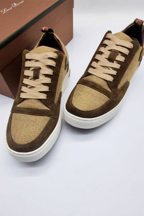 Комбинированные кроссовки Loro Piana Newport - Brown