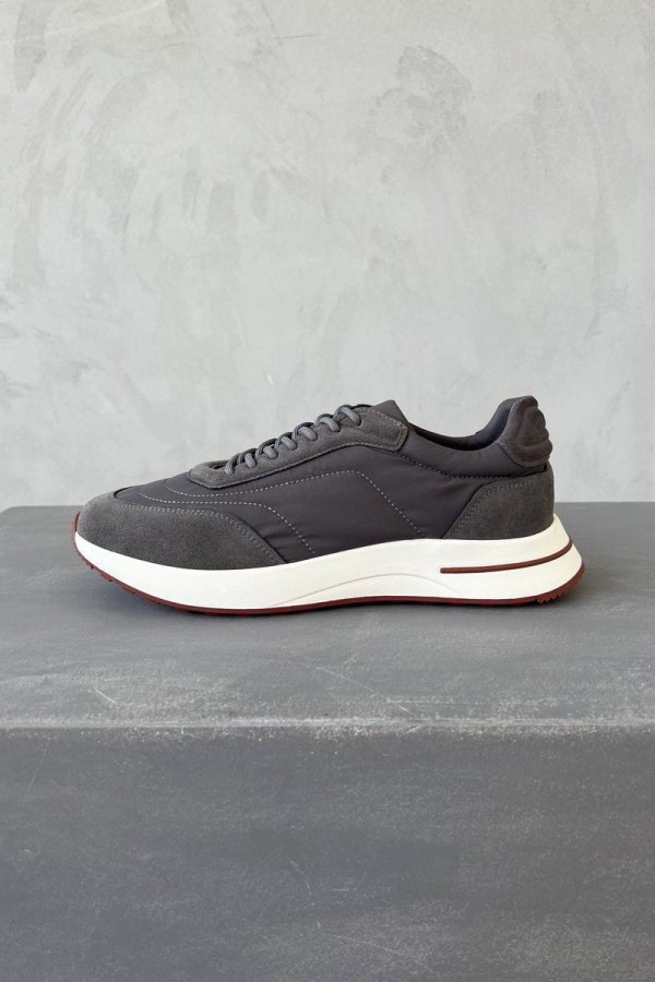 Замшевые кроссовки Loro Piana Week End Walk - Grey