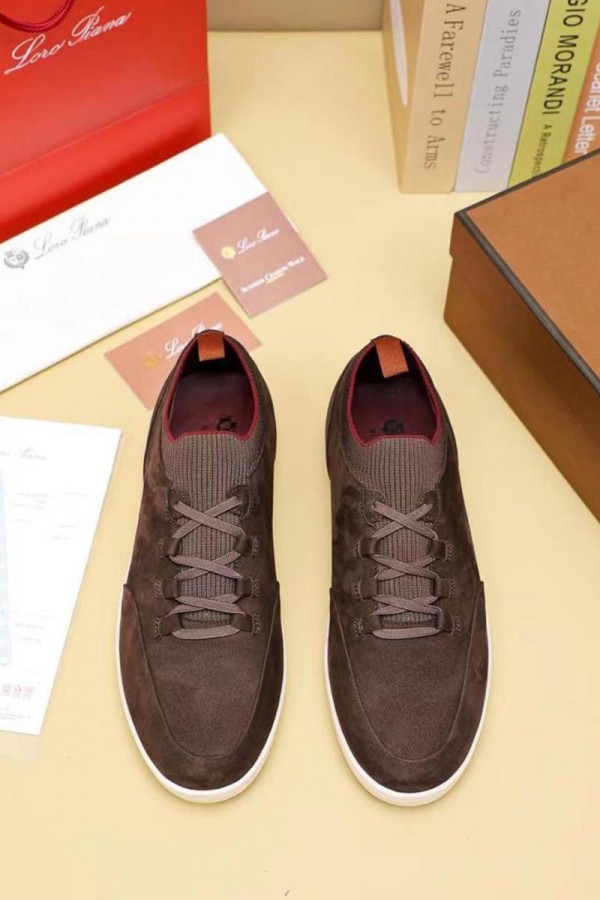 Замшевые кроссовки Loro Piana Soho Walk - Brown