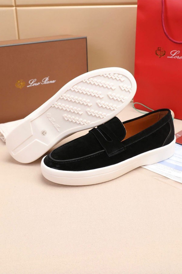 Замшевые лоферы Loro Piana Summer Walk - Black