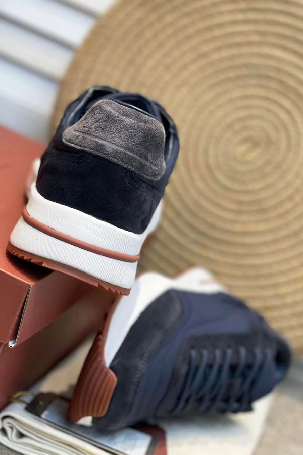 Замшевые кроссовки Loro Piana Week End Walk - Blue