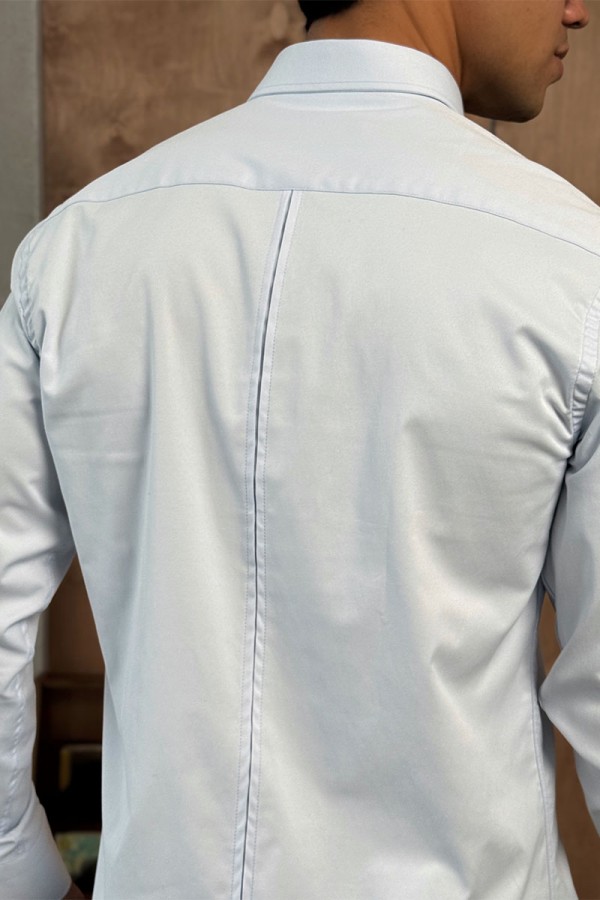 Мужская голубая рубашка Loro Piana logo-embroidered