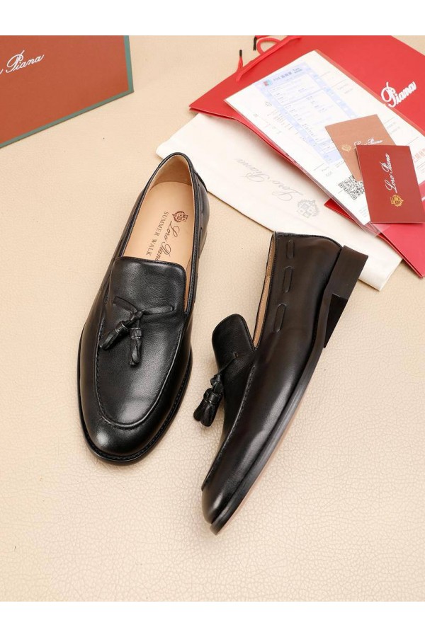 Кожаные лоферы Loro Piana tassel - Black