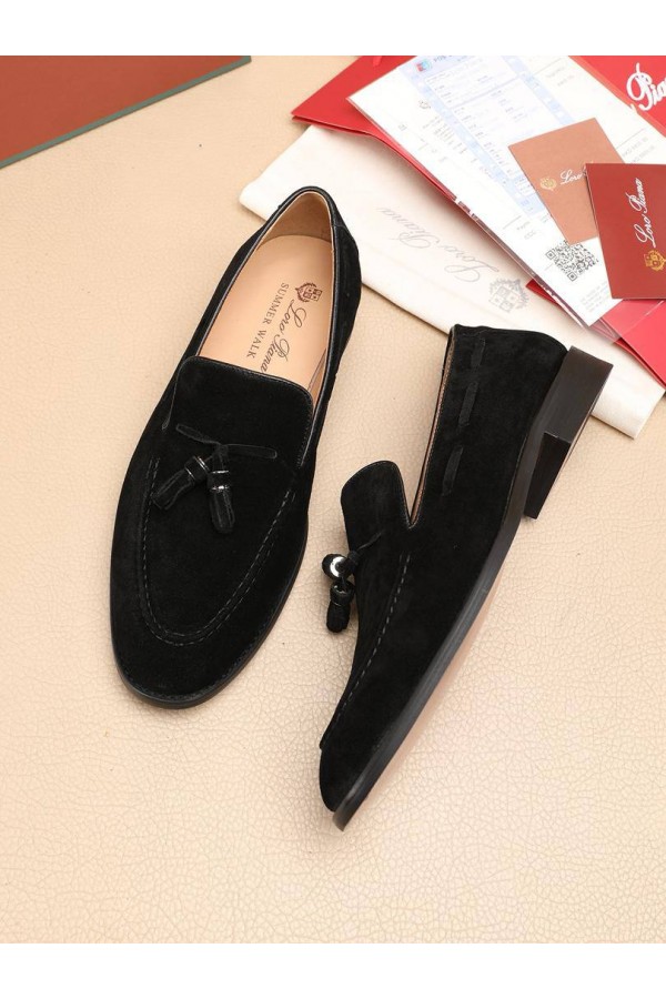 Замшевые лоферы Loro Piana tassel - Black