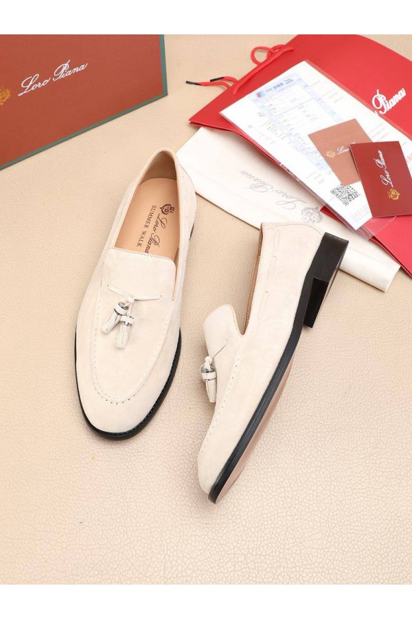 Замшевые лоферы Loro Piana tassel - Beige