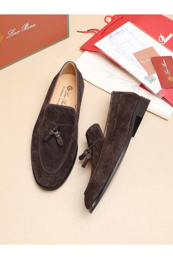 Замшевые лоферы Loro Piana tassel - Brown