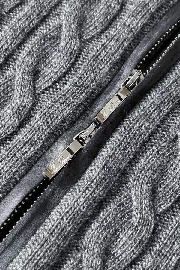 Кашемировый свитер Loro Piana Premium zip-up - Dark Grey