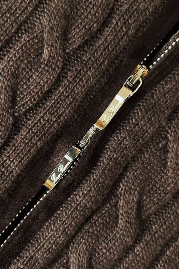 Кашемировый свитер Loro Piana Premium zip-up - Brown