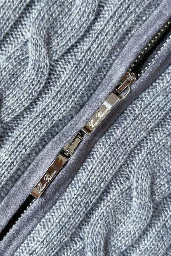 Кашемировый свитер Loro Piana Premium zip-up - Grey