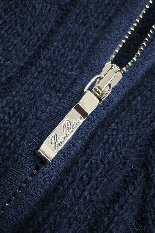 Кашемировый свитер Loro Piana Premium zip-neck - Navy