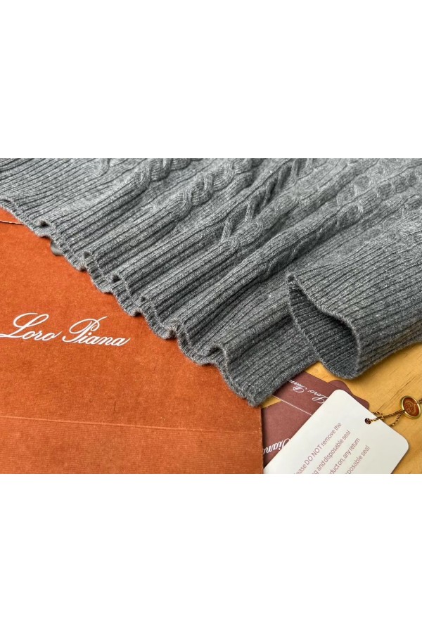 Кашемировый свитер Loro Piana Premium zip-neck - Dark Grey