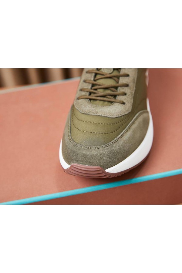 Замшевые кроссовки Loro Piana Week End Walk - Green