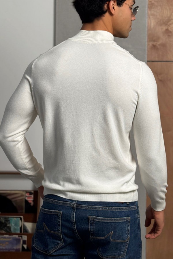 Белый джемпер Loro Piana Zip Neck