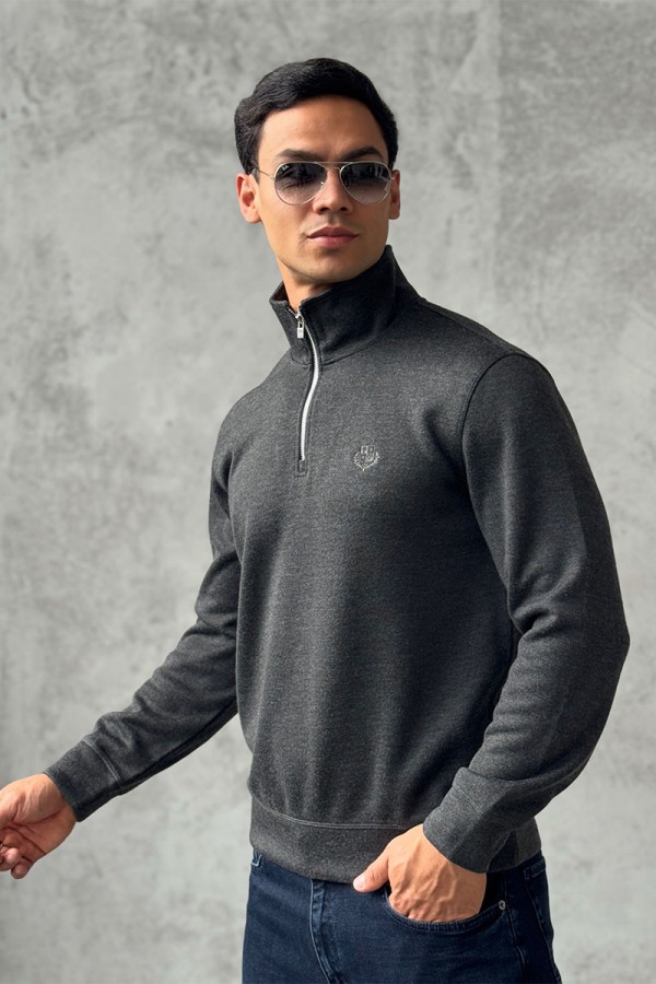 Утеплённая кофта Loro Piana zip-neck - Grey