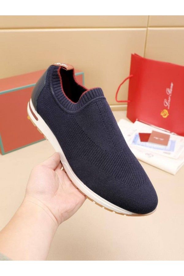 Мужские текстильные кроссовки Loro Piana Lp Flexy Active - Navy