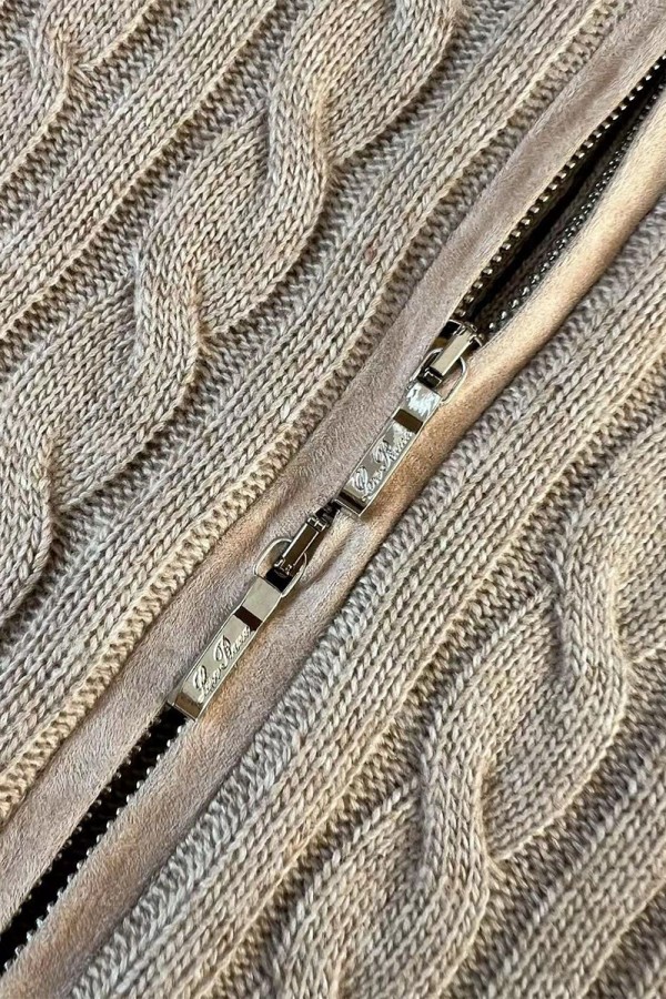 Кашемировый свитер Loro Piana Premium zip-up - Beige