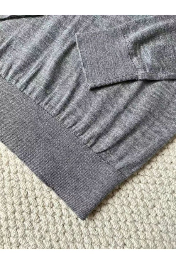 Поло с длинным рукавом Loro Piana Premium - Light Flower Gray