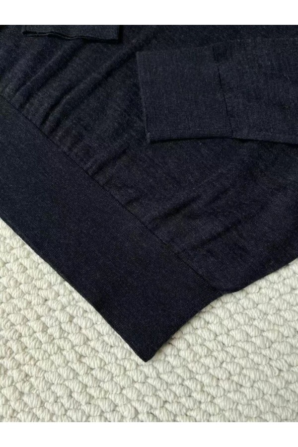 Поло с длинным рукавом Loro Piana Premium - Black Flower Gray