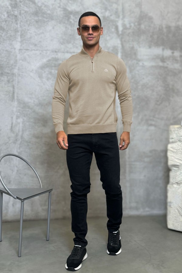 Мужская кофта Loro Piana zip neck - Beige