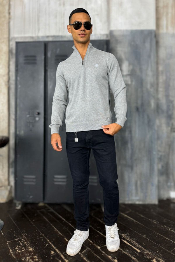 Мужская кофта Loro Piana zip neck - Grey