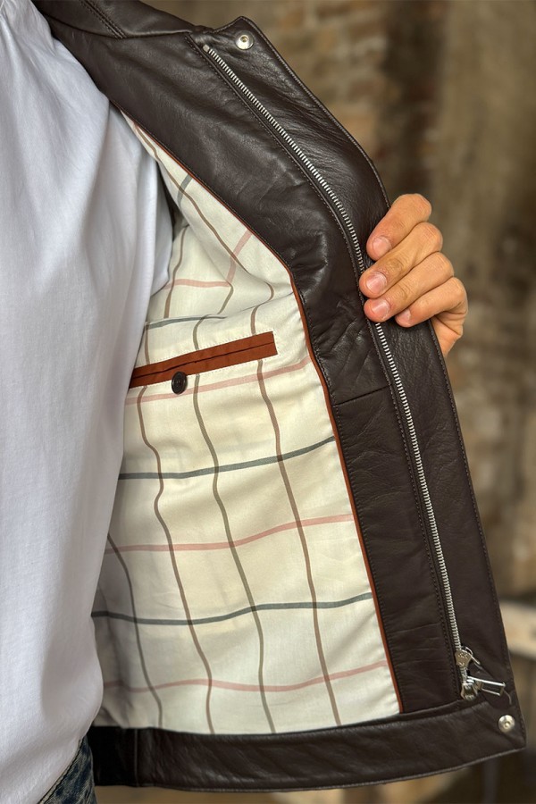 Мужская кожаная куртка Loro Piana Premium