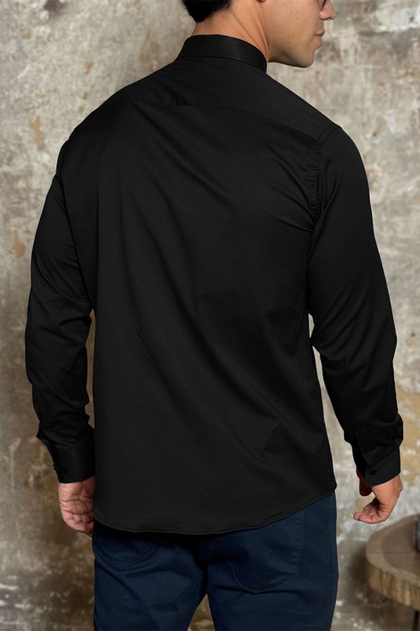 Мужская рубашка Loro Piana чёрного цвета