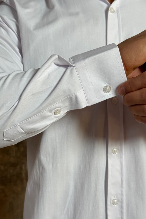 Мужская рубашка Loro Piana белого цвета