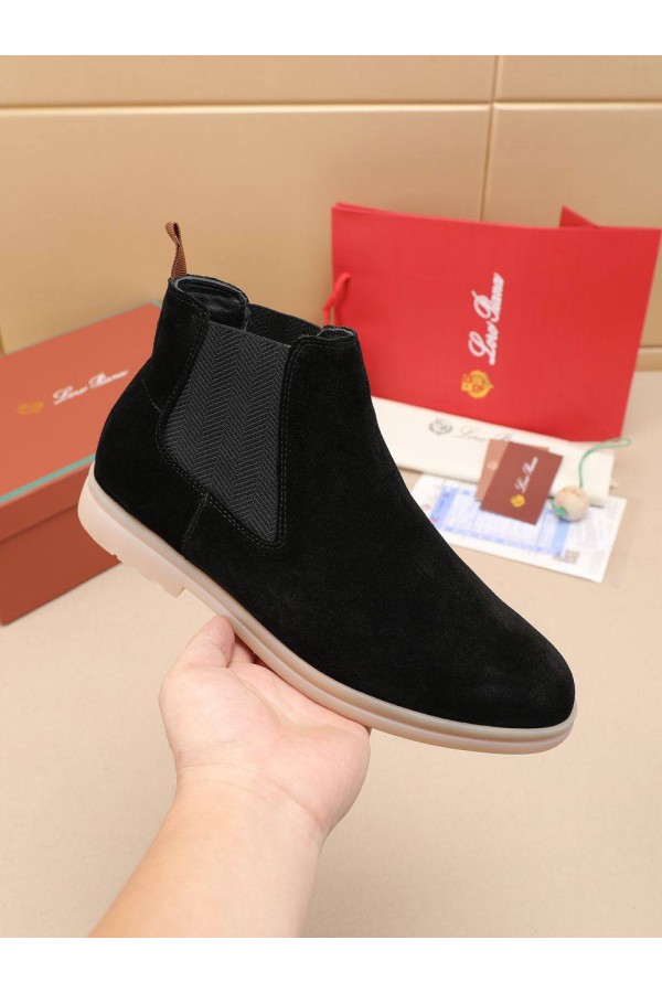 Замшевые ботинки с мехом Loro Piana