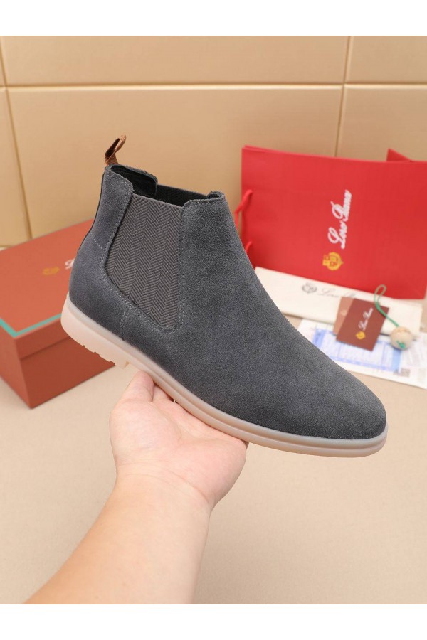 Замшевые ботинки с мехом Loro Piana