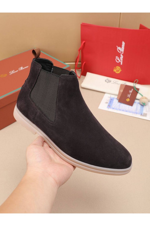 Замшевые ботинки с мехом Loro Piana