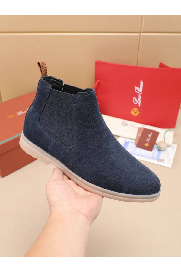 Замшевые ботинки с мехом Loro Piana