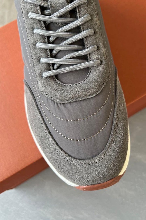 Замшевые кроссовки Loro Piana Week End Walk - Grey