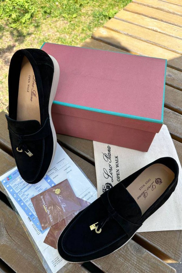 Женские замшевые лоферы Loro Piana Open Walk