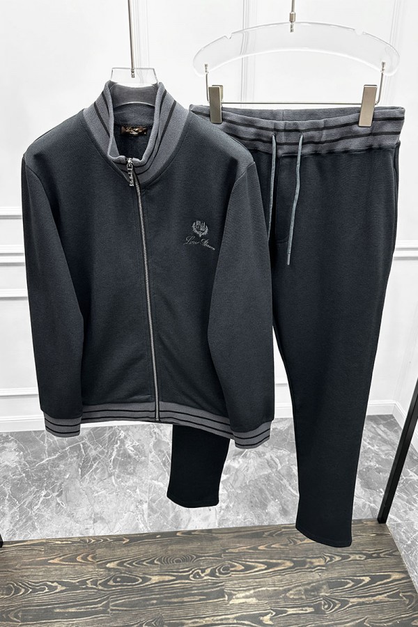 Кофта на молнии Loro Piana logo-embroidered - Black