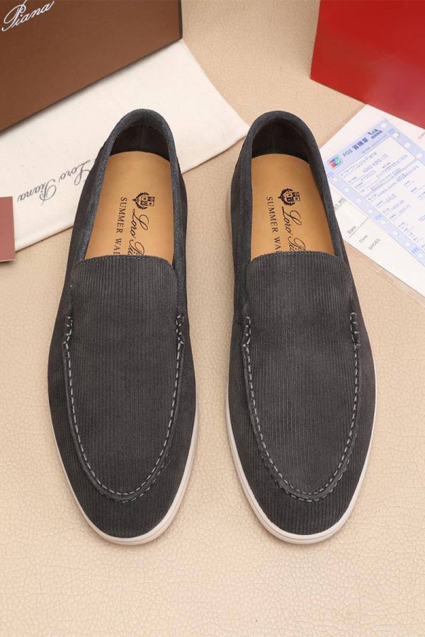 Мужские лоферы Loro Piana Summer Walk - Dark Grey
