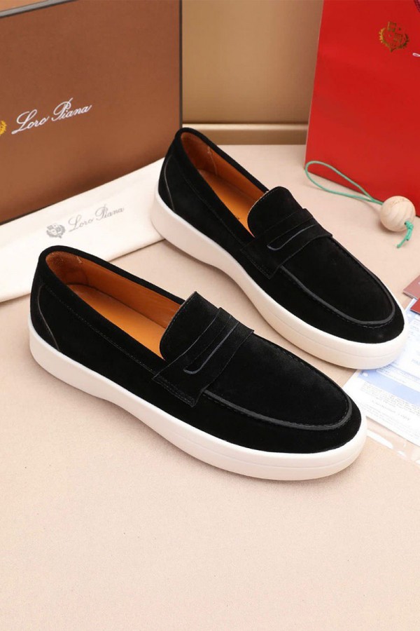 Замшевые лоферы Loro Piana Summer Walk - Black