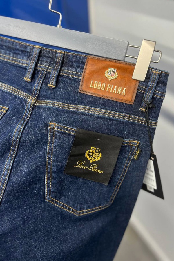 Мужские джинсы тёмно-синего цвета Loro Piana batal