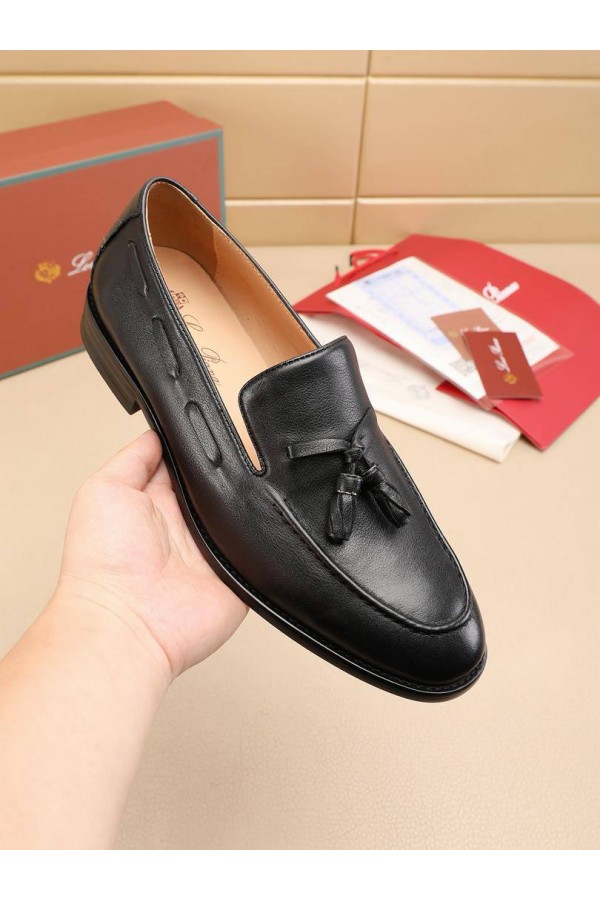 Кожаные лоферы Loro Piana tassel - Black