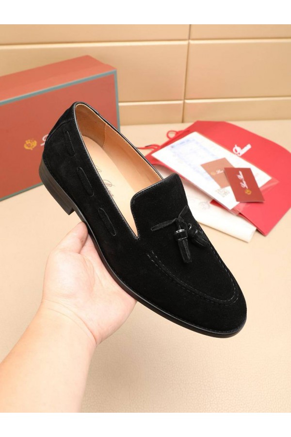 Замшевые лоферы Loro Piana tassel - Black