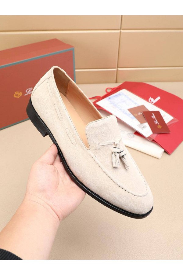 Замшевые лоферы Loro Piana tassel - Beige