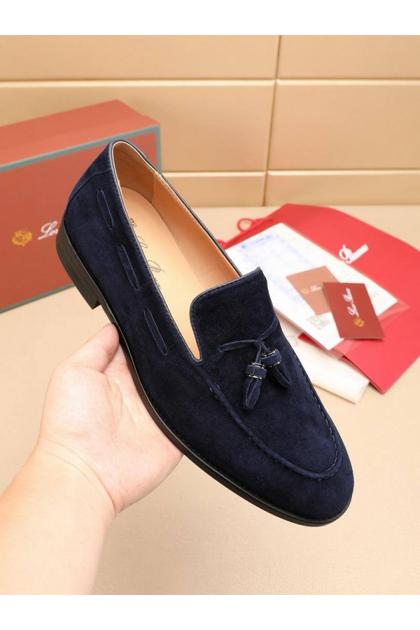 Замшевые лоферы Loro Piana tassel - Navy