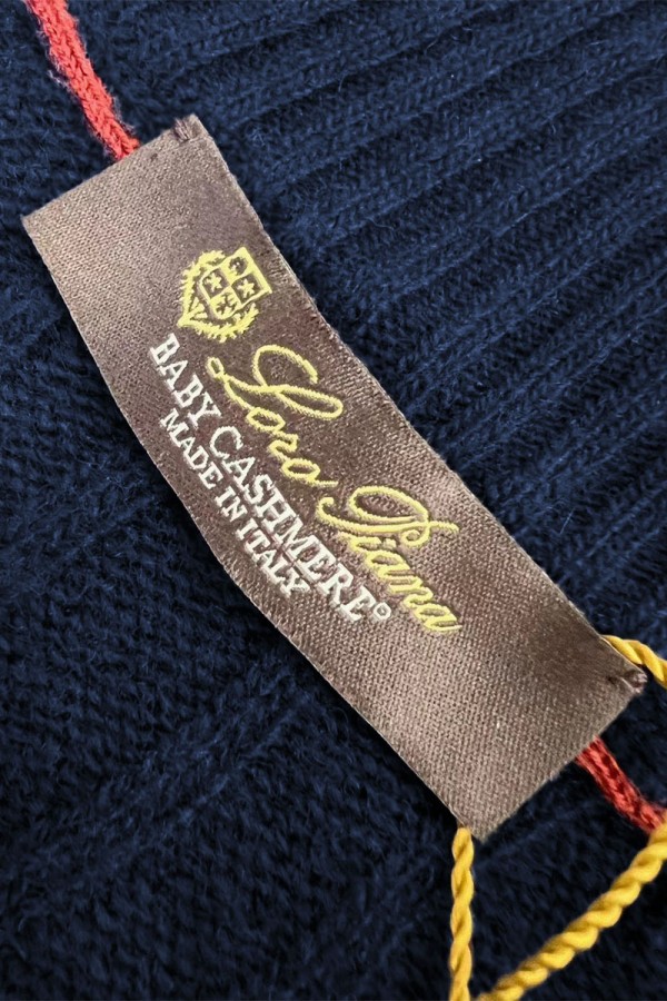 Кашемировый свитер Loro Piana Premium zip-neck - Navy