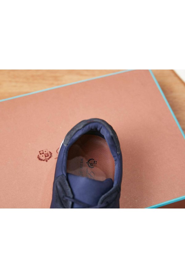 Замшевые кроссовки Loro Piana Week End Walk - Navy