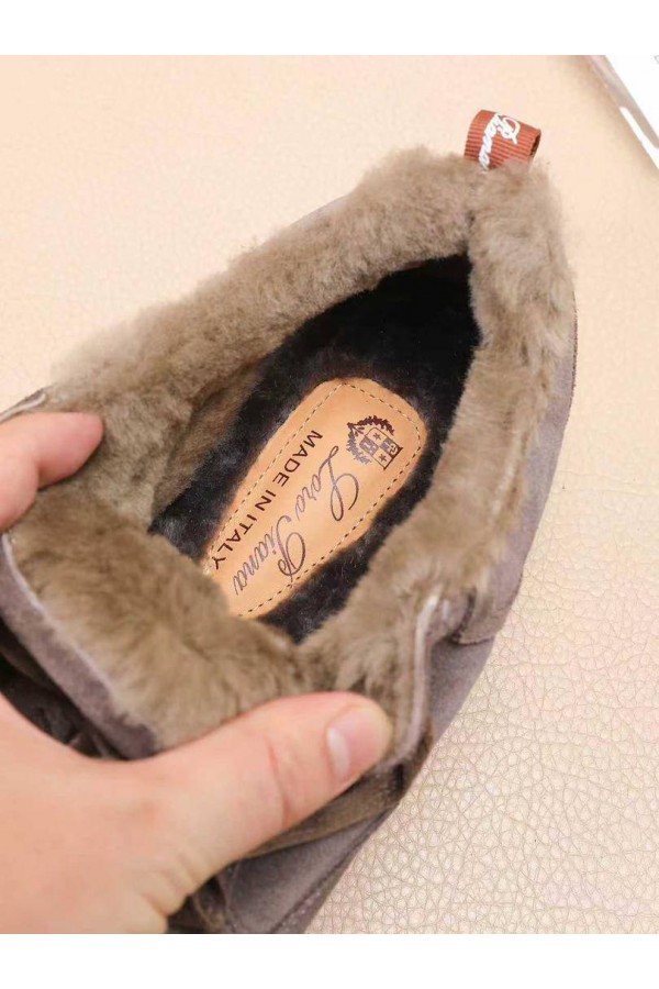 Кроссовки с мехом Loro Piana Newport Walk - Beige