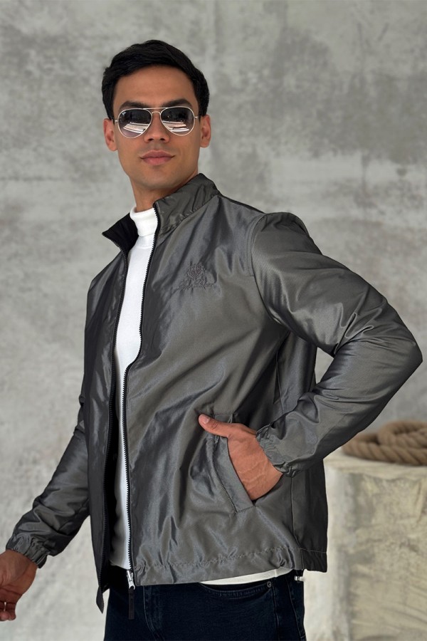 Двусторонняя ветровка Loro Piana - Grey / Black