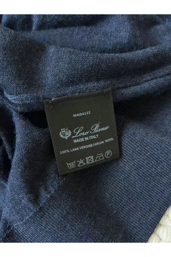 Поло с длинным рукавом Loro Piana Premium - Flower Hide Blue